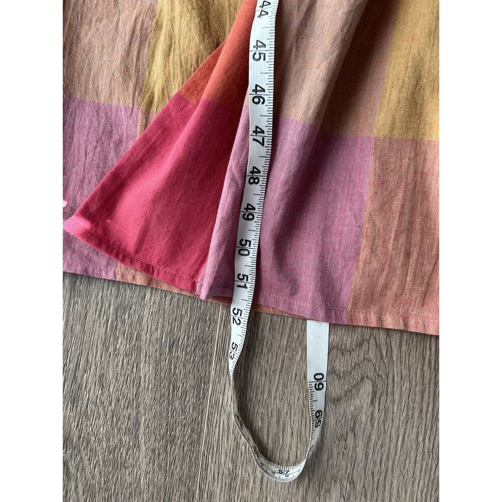 Rujuta Sheth Emily Jupiter Chex Collared Tie Front Dress Madras Cotton M - Picture 7 of 12